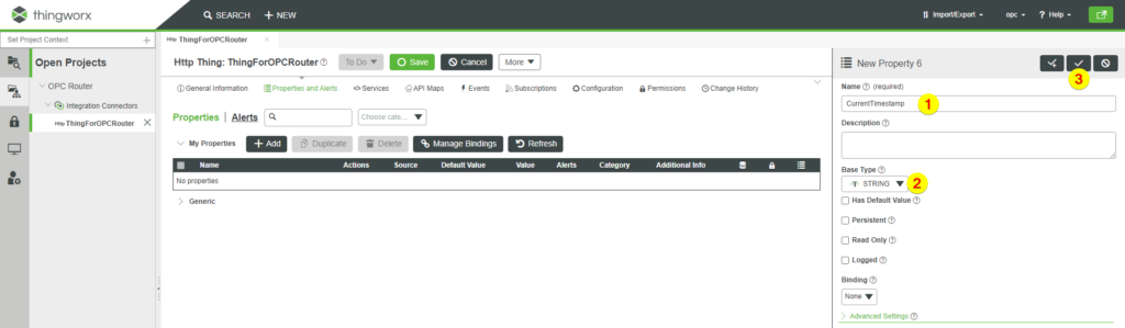 Thingworx 名稱和文件類型